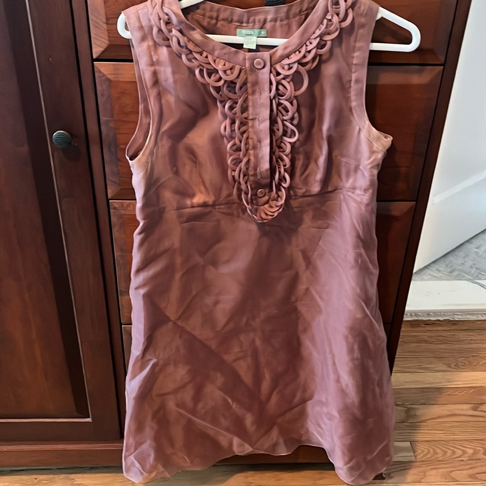 HOSS INTROPIA Silk Blend Boat Neck Abstract Mini Shift Dress Womens Size 36 US 4